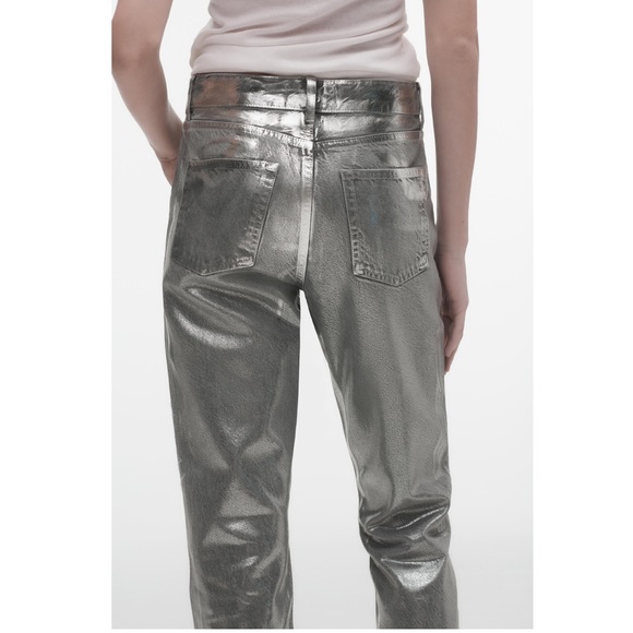 Zara TRF METALLIC WAXED JEANS - Picture 3 of 11